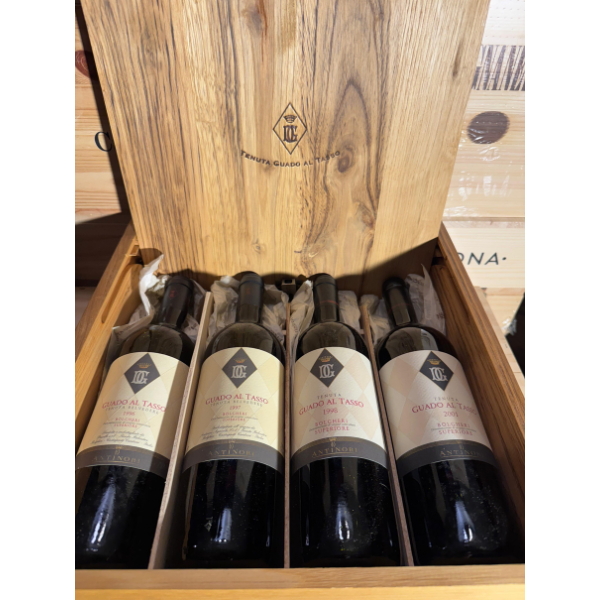 4x Guado al Tasso 96-97-98-01 Cassa Vintage 010/100 Limit. Antinori – Aste