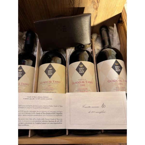 4x Guado al Tasso 96-97-98-01 Cassa Vintage 010/100 Limit. Antinori – Aste - immagine 9