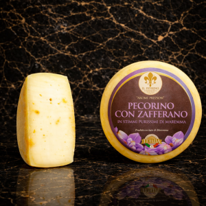 Pecorino Toscano "Aromi Preziosi" con Zafferano Italiano Purissimo 1/2 forma - Il Fiorino - Toscana